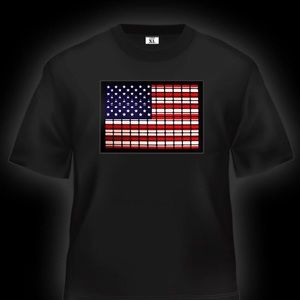 T-Shirt | LED | Equalizer | American flag | Unisex